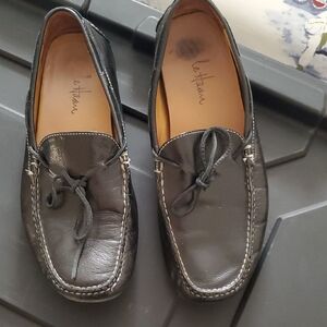 Black Leather Men's Loafers